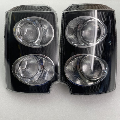B-GRADE - Front Side Light / Indicator Assembly for Range Rover L322 - Clear Indicator/Black Body - PAIR