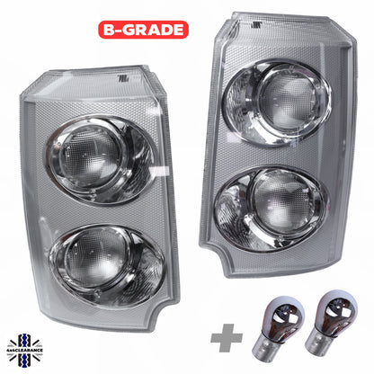 B-GRADE - Front Side Light / Indicator Assembly for Range Rover L322 - Clear Indicator/Silver Body - P