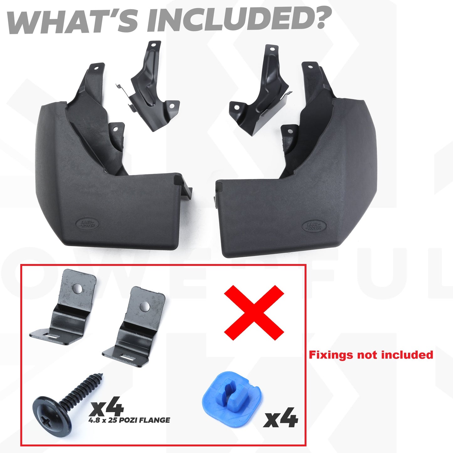 B-Grade - Genuine Mudflap Kit - Rear - for Land Rover Discovery 3(2009) & Discovery 4 - NO FITTING KIT
