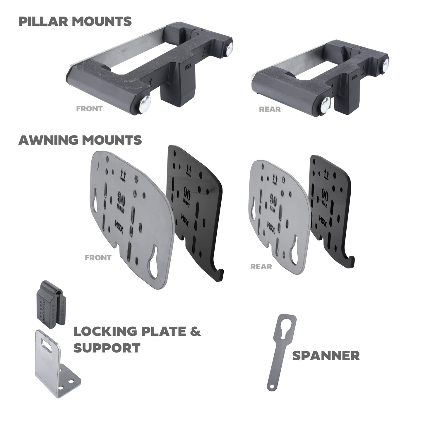 Awning Pillar Mount for Expedition Roof Rack for Land Rover Defender L663 90 - Right