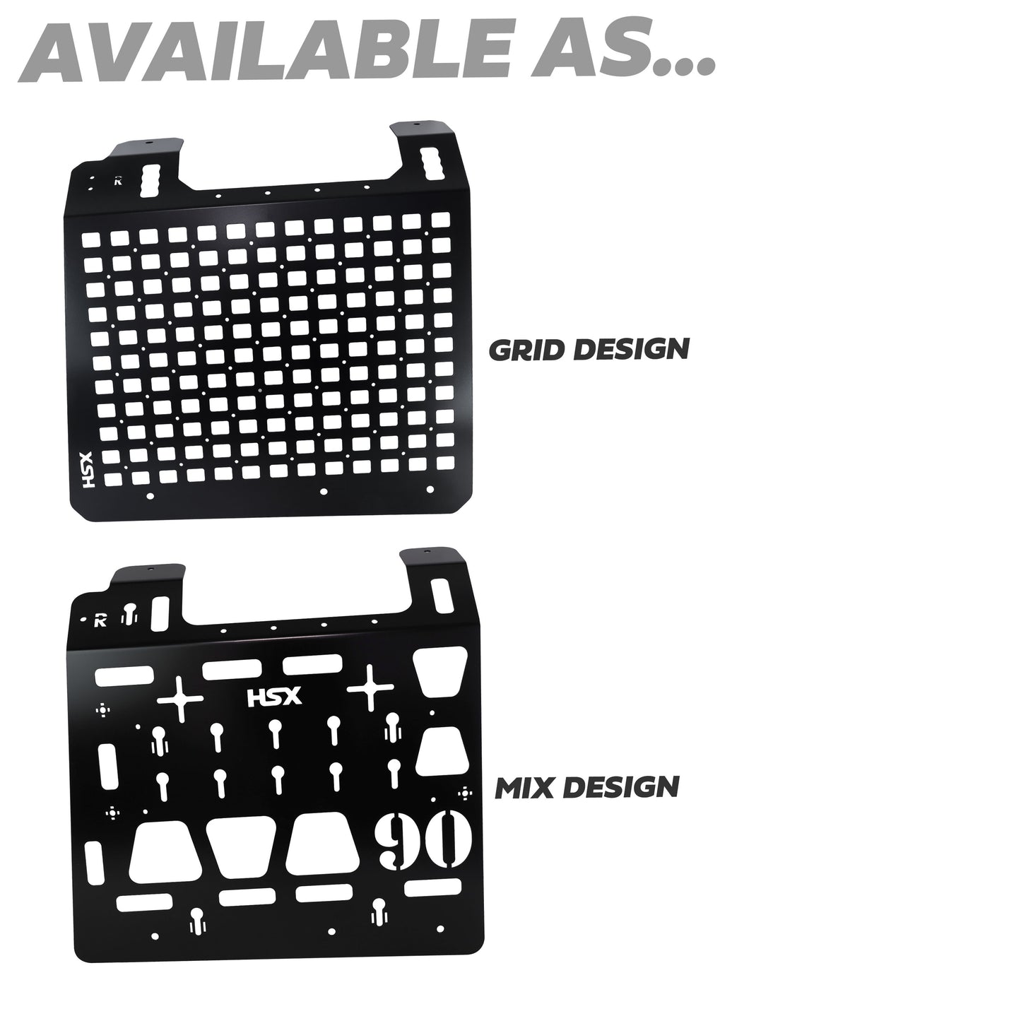 Molle Plate Kit - Black - Grid Design - RH - for Land Rover Defender L663 (90 Model)