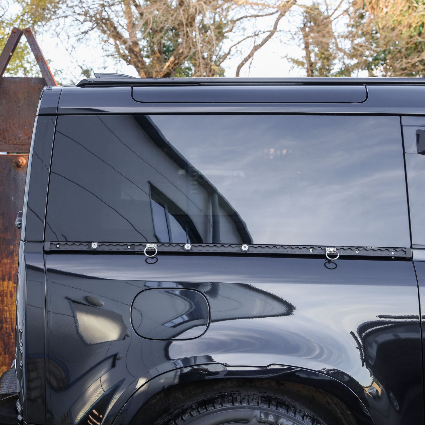 Black Anodised Utility Side Rail for Land Rover Defender L663 90 - Right Kit