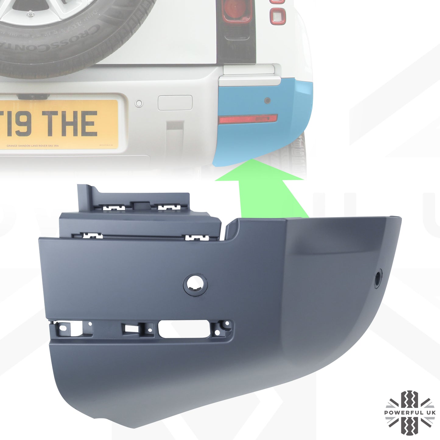 Rear Bumper Corner for Land Rover Defender L663 in Primer - RIGHT