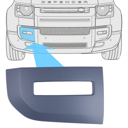 Genuine 2026MY Fog Lamp Surround Grille for Land Rover Defender L663 - Primer - RIGHT