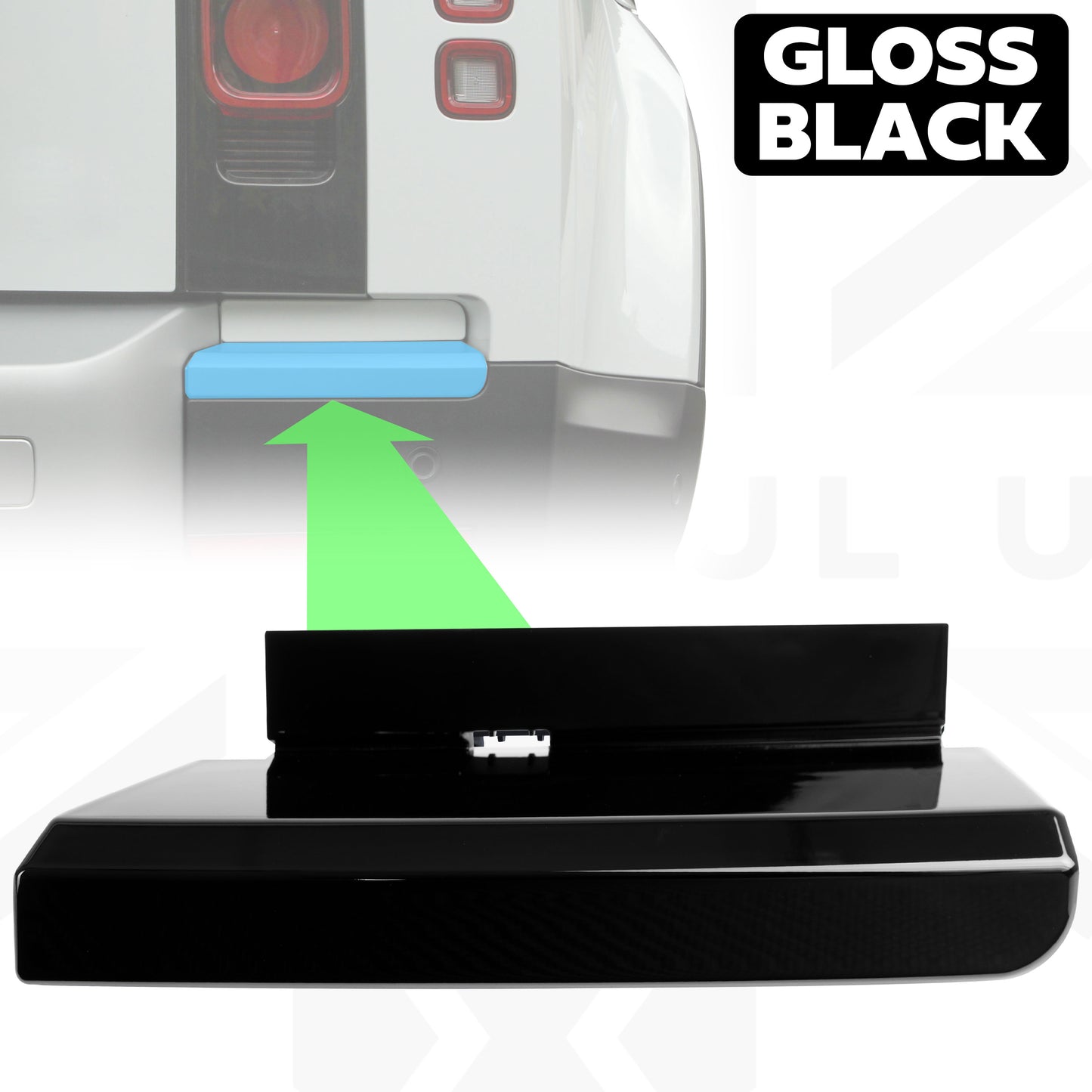 Rear Bumper Recess Trim (Lower Section) for Land Rover Defender L663 in Gloss Black - RIGHT