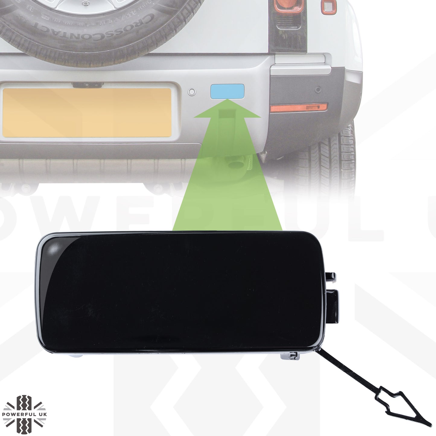 Tow Eye Blanking Plate for Land Rover Defender L663 - Gloss Black - Right