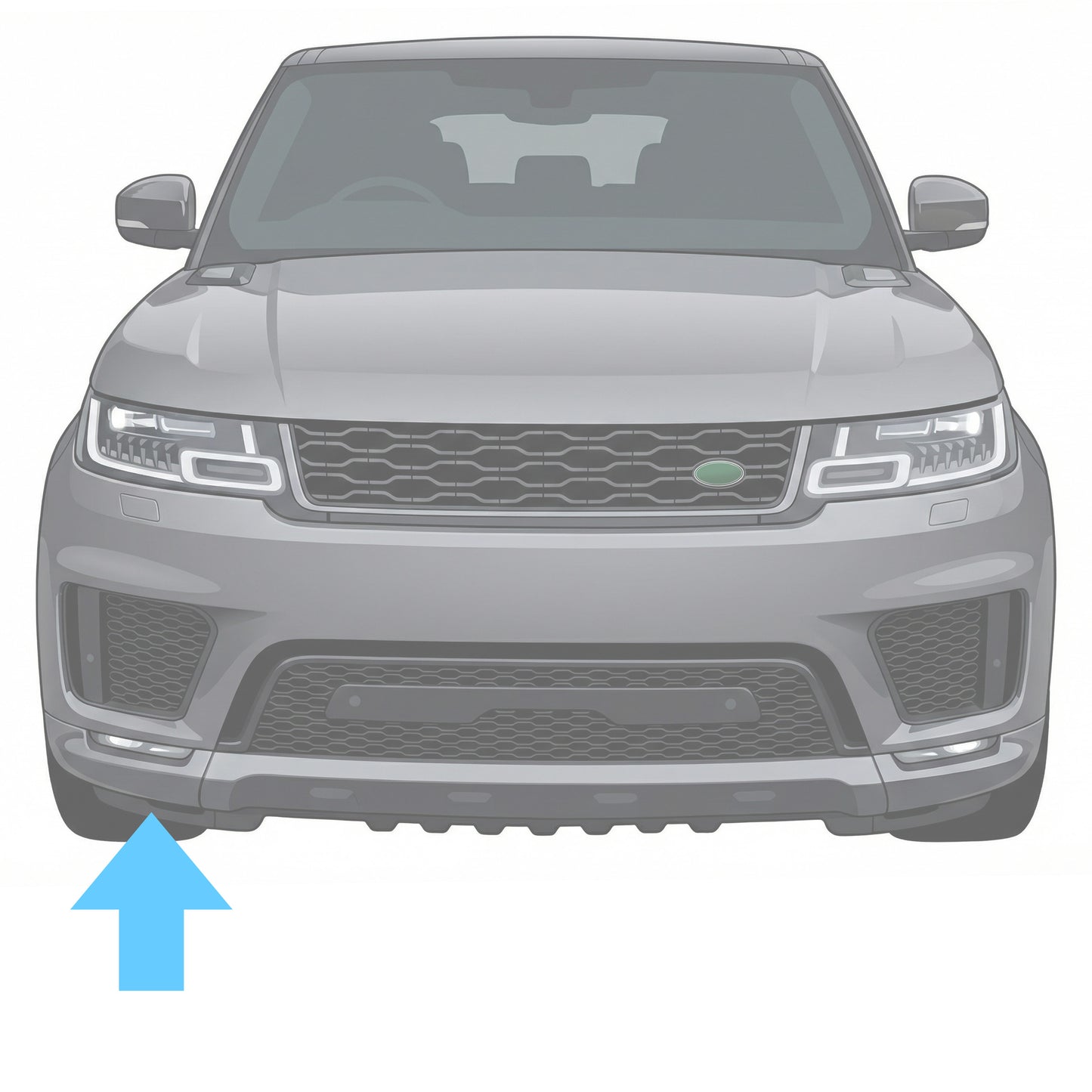 Front Bumper Air Deflector for Range Rover Sport L494 2018 - Right