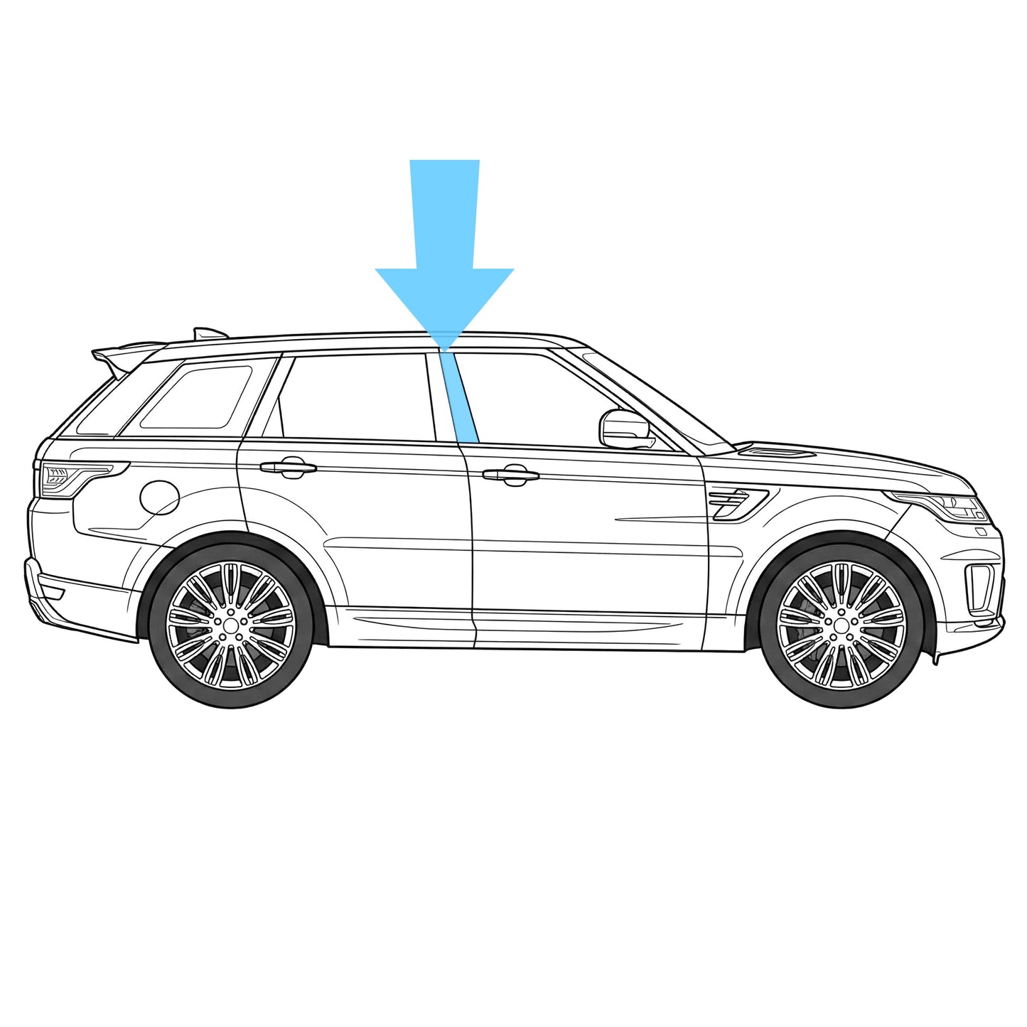 Genuine Front B Pillar Finisher in Gloss Black for Range Rover Sport L494 - Right