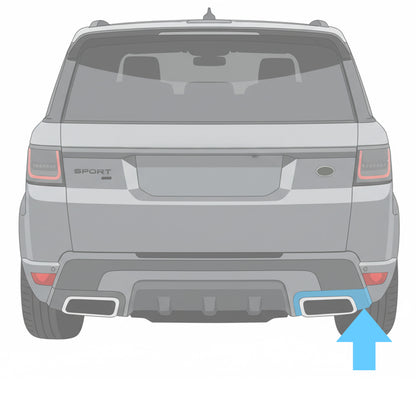 Rear Bumper Exhaust Surround Trim for Range Rover Sport L494 2018-22 - Right