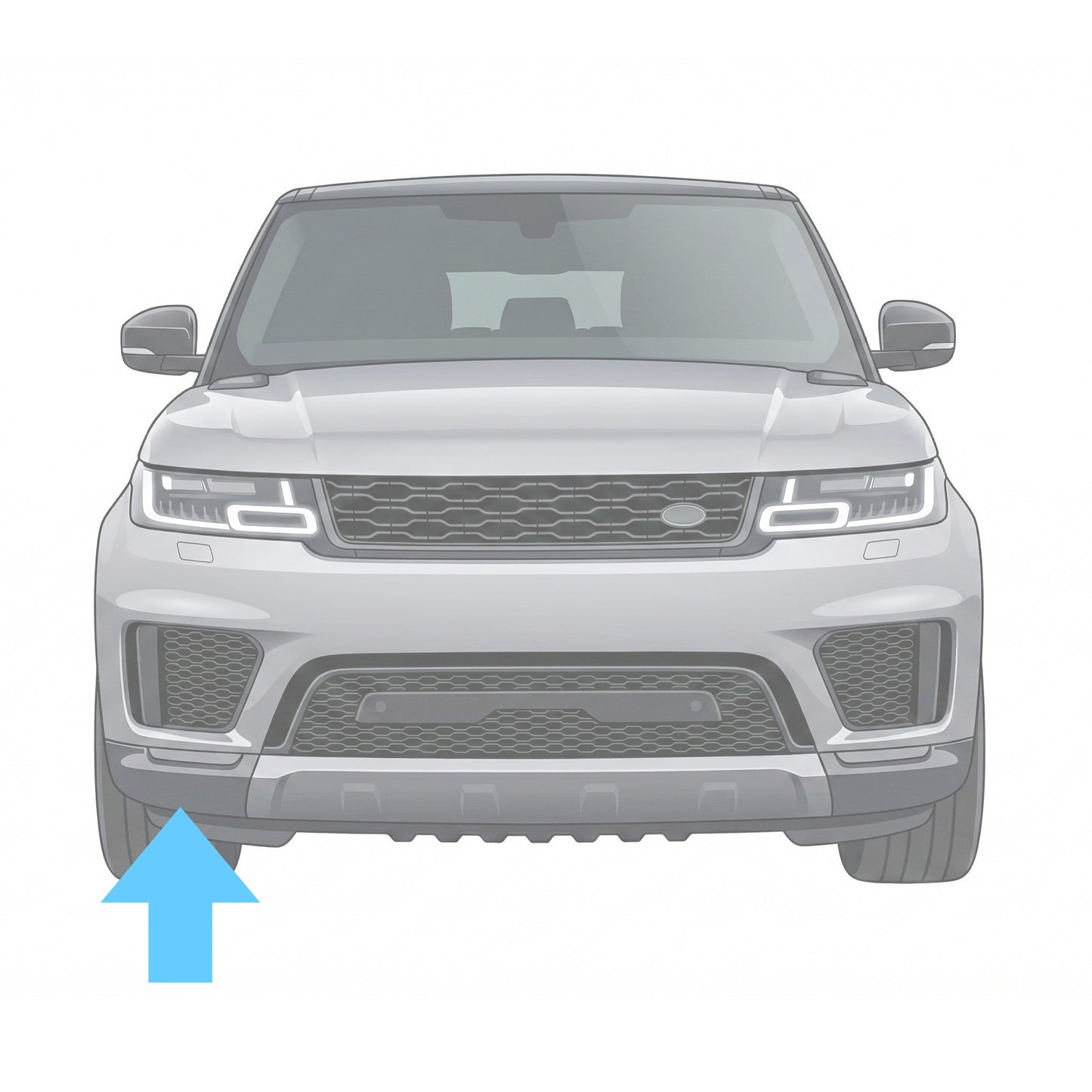 Front Bumper Lower Corner for Range Rover Sport L494 2018 - Textured Black - Right