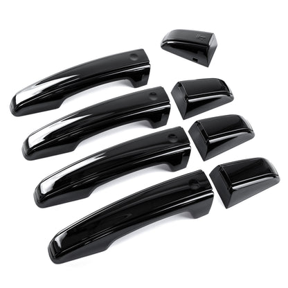 'Autobiography Style' Door Handles Skins in Black for Range Rover L405 - 8pc with Right Key Release