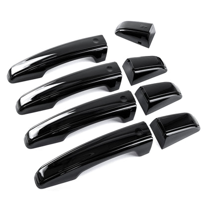 'Autobiography Style' Door Handles Skins in Black for Land Rover Discovery Sport - 8pc with Right Key Release