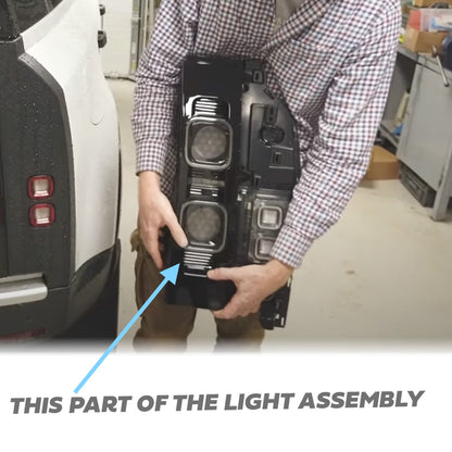 Rear Light Cover Panel in Gloss Black for Land Rover Defender L663 - Right