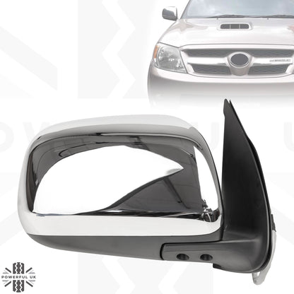 Wing Mirror Assembly - Chrome - RH - for Toyota Hilux Mk6 (NO power fold)