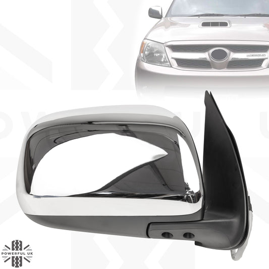 Wing Mirror Assembly - Chrome - RH - for Toyota Hilux Mk6 (NO power fold)