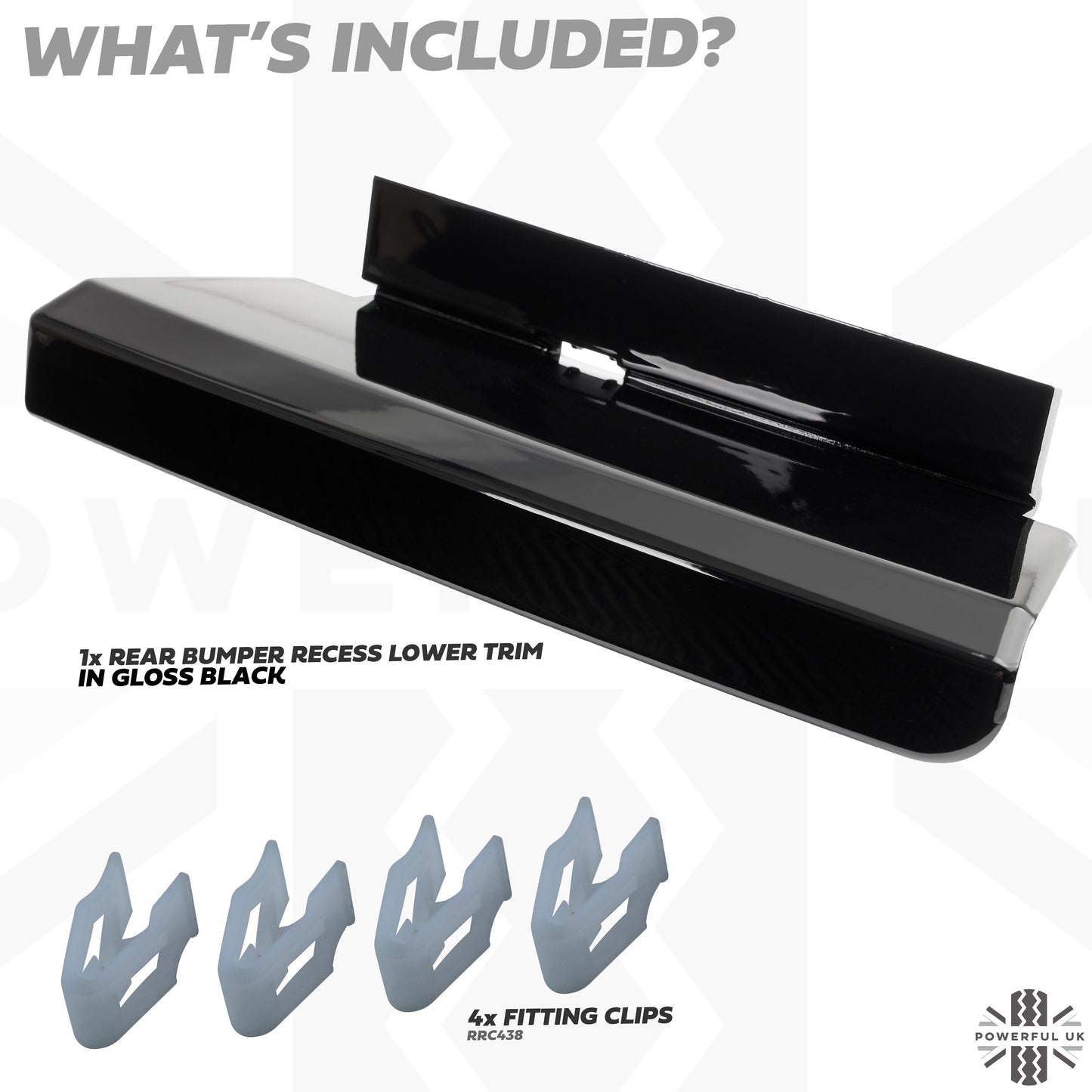 Rear Bumper Recess Trim (Lower Section) for Land Rover Defender L663 in Gloss Black - RIGHT