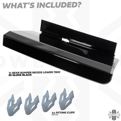 Rear Bumper Recess Trim (Lower Section) for Land Rover Defender L663 in Gloss Black - RIGHT