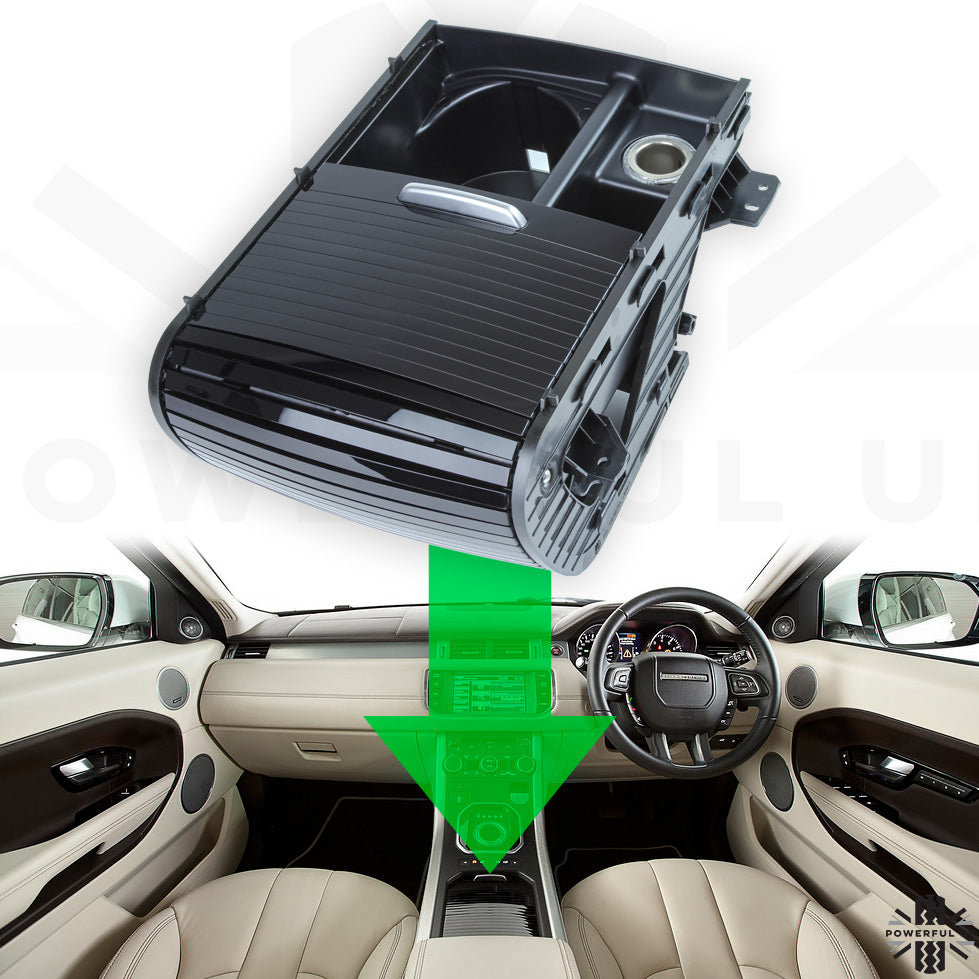 Genuine Cupholder Sliding Compartment for Range Rover Evoque 2011-18 RHD - Piano Black