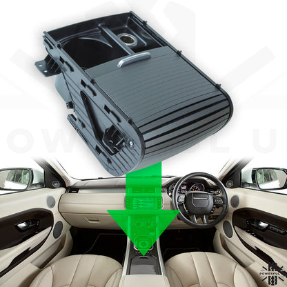 Genuine Cupholder Sliding Compartment for Range Rover Evoque 2011-18 RHD - Meteor Grey
