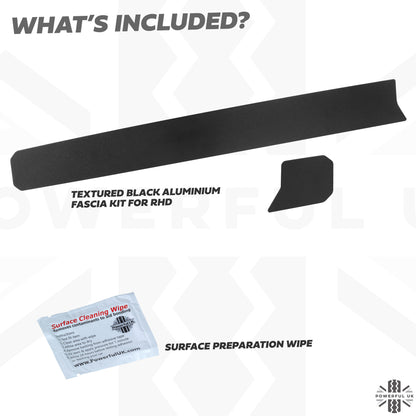 Aluminium Dashboard Fascia Panel Kit for Land Rover Defender L663 (RHD) - Textured Black