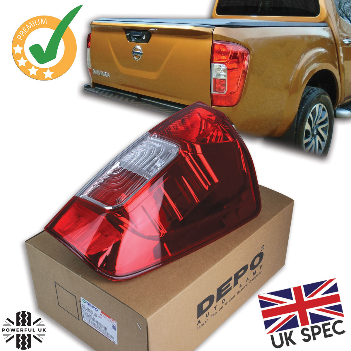 Rear Light - RH ( UK spec with fog light ) for Nissan Navara NP300