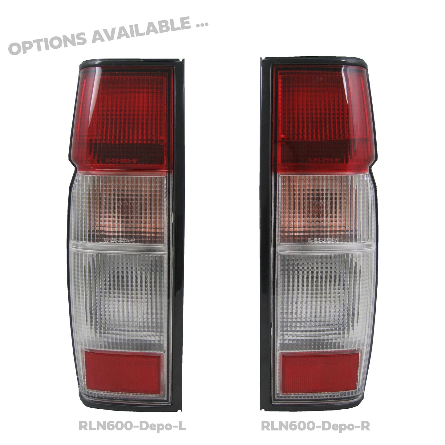 Rear Light - RED/CLEAR/CLEAR (36cm Tall) - RH - for Nissan Navara D21