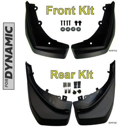 Front & Rear Mudflap Kit for Range Rover Evoque L538 Dynamic - Easy Fit
