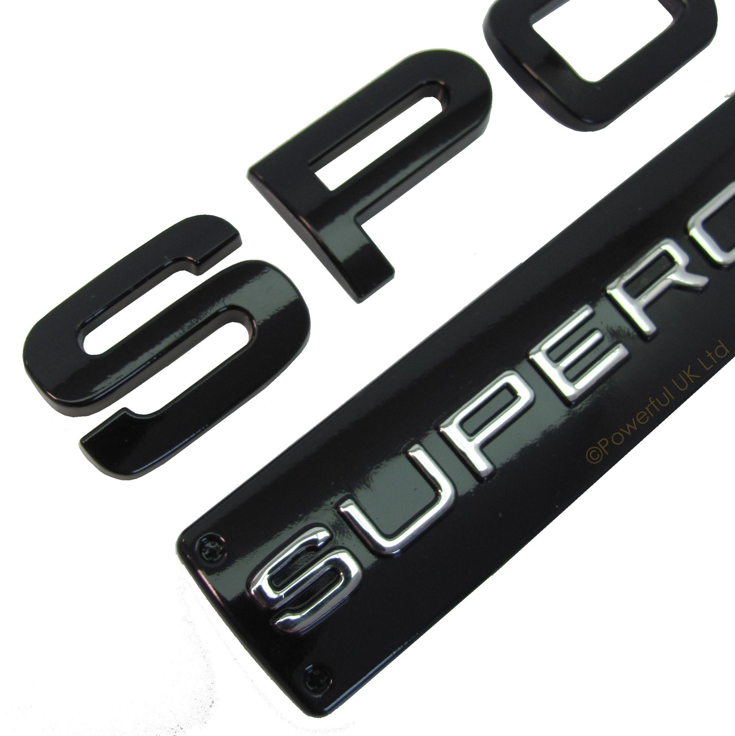 SUPERCHARGED & SPORT tailgate badge for Range Rover - Black