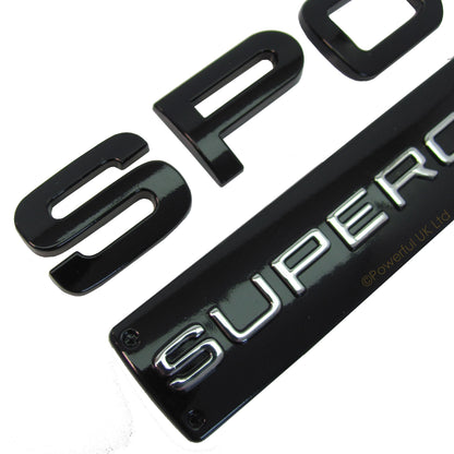 SUPERCHARGED & SPORT tailgate badge for Range Rover - Black