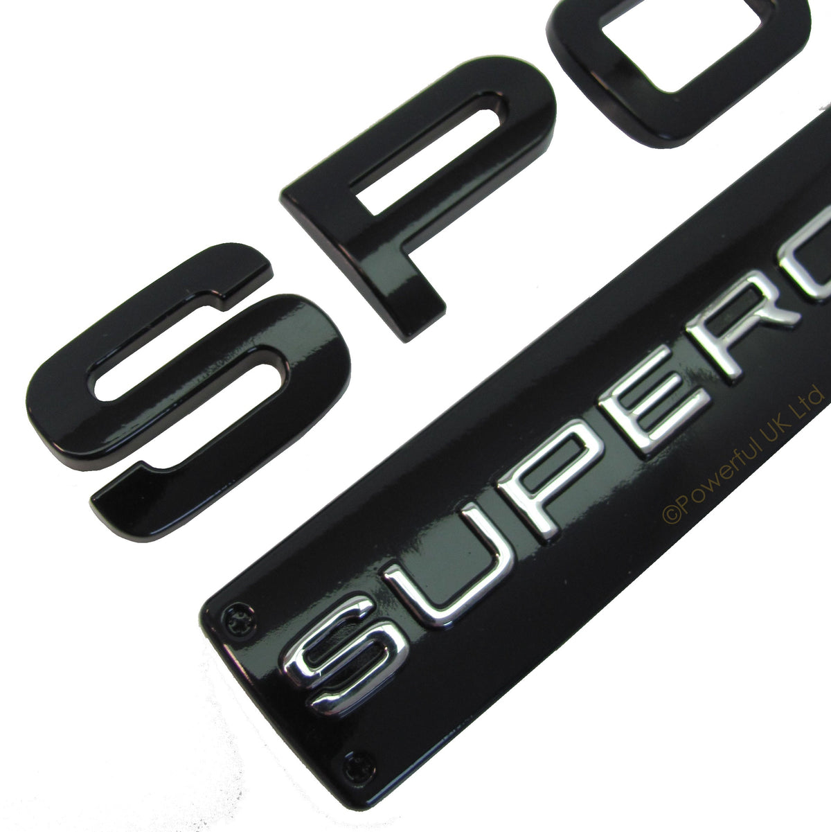 SUPERCHARGED & SPORT tailgate badge for Range Rover - Black