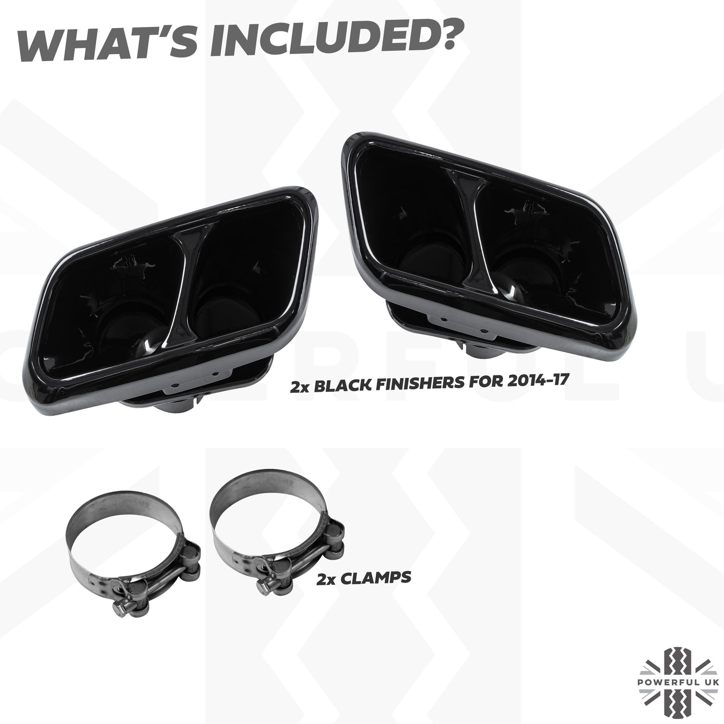 '2018 SVR' Style Exhaust Finishers for Range Rover Sport L494 2014-17 - Black