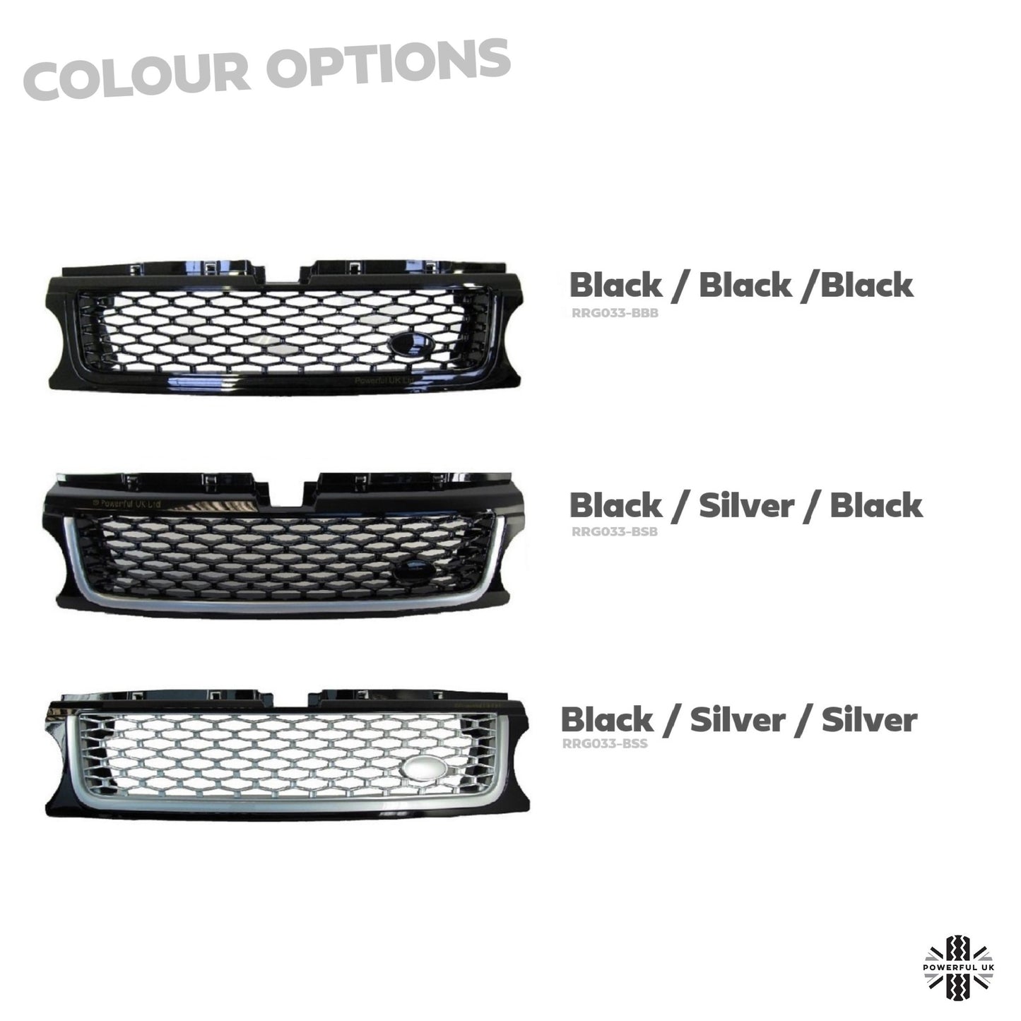 Black Silver Silver "Autobiography Style" grille to fit Range Rover Sport 2010+