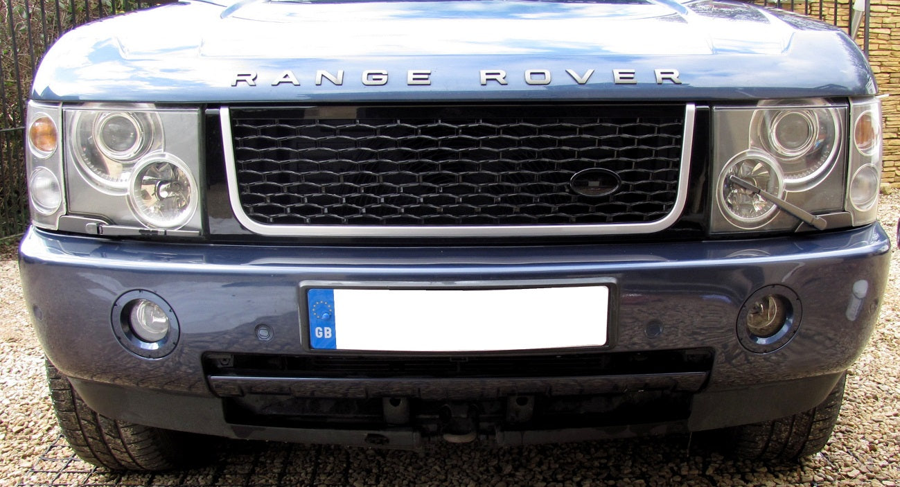 "Autobiography Style" Grille for Range Rover L322 2002-05 (with Square Headlights) - Black Silver Black