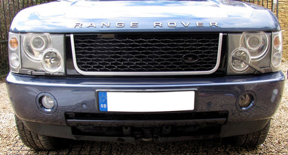 "Autobiography Style" Grille for Range Rover L322 2002-05 (with Square Headlights) - Black Silver Black
