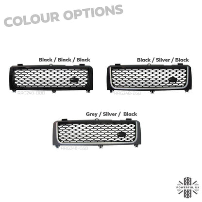 "Autobiography Style" Grille for Range Rover L322 2002-05 (with Square Headlights) - Black Silver Black