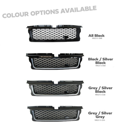 Front Grille - Black/Silver/Black for Range Rover Sport 05-09