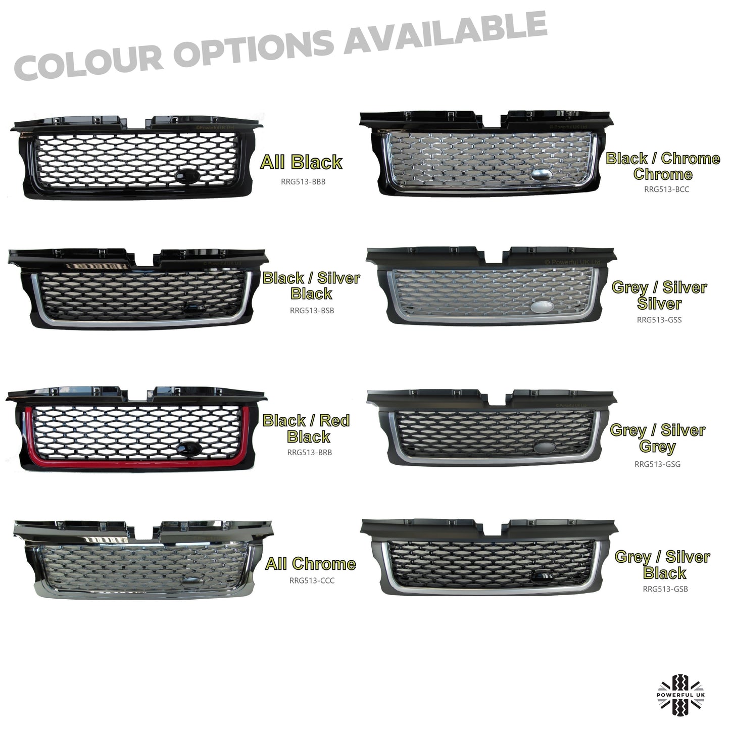 Front Grille - Black/Chrome/Chrome for Range Rover Sport 05-09