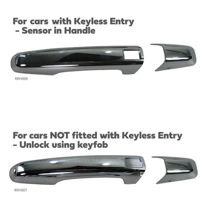 Chrome Door Handle Cover kit for Range Rover Evoque 5 Door with Keyless touch locking