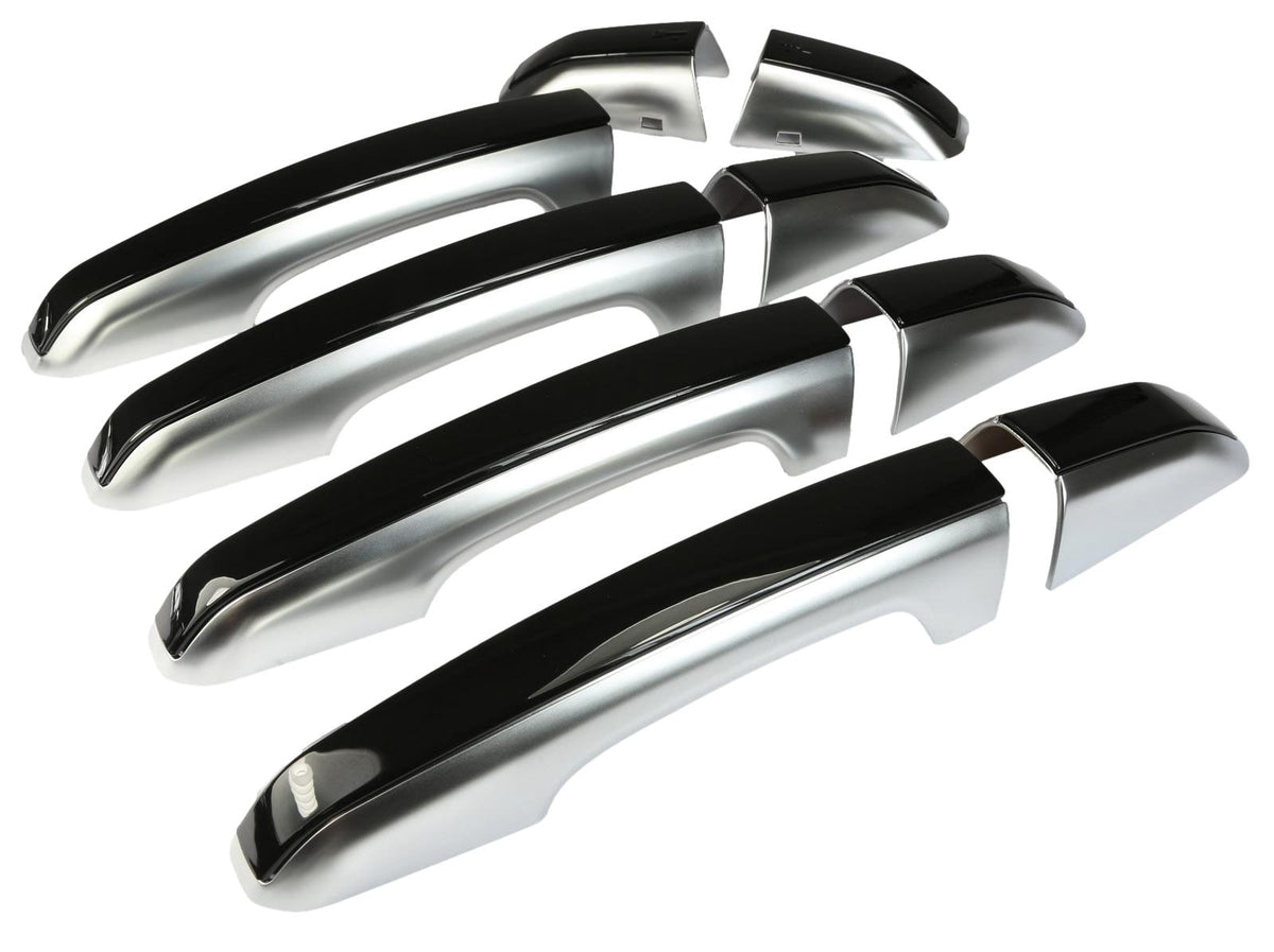 2pc "HSE Luxury Style" Door Handle Covers for Land Rover Discovery 5 - Silver/Black