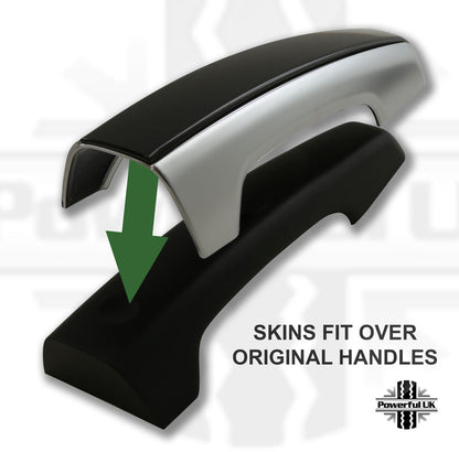 2pc "Autobiography Style" Door Handle Covers for Range Rover Sport L494 - Black/Chrome