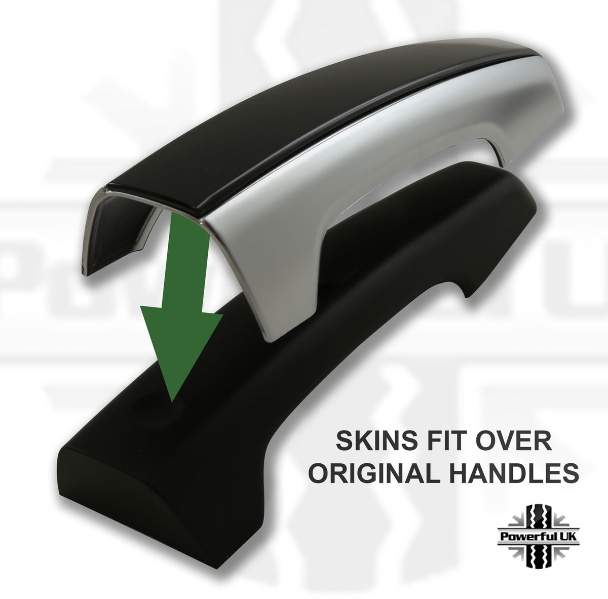 2pc "HSE Luxury Style" Door Handle Covers for Land Rover Discovery 5 - Silver/Black