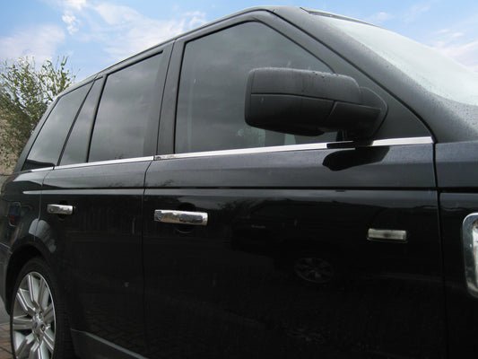 Polished Stainless Steel Chrome Window Rubber Finisher Trims for Range Rover Sport L320