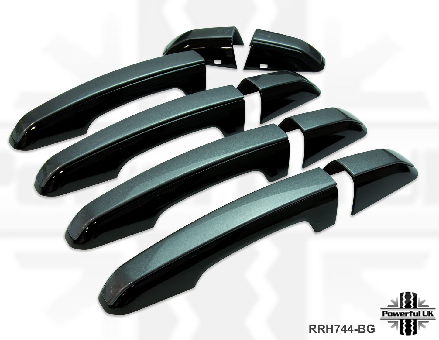 2pc "Autobiography Style" Door Handle Covers for Range Rover L405 - Black/Corris Grey