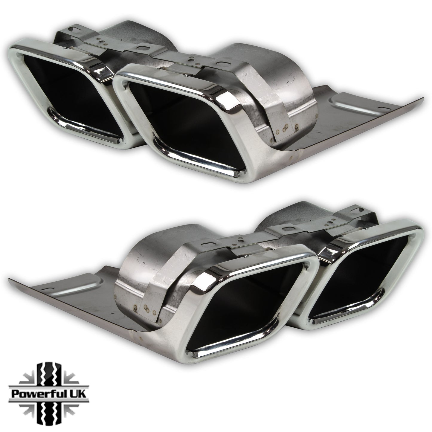 Rear Bumper Quad Exhaust Tips "SVO Style" for Range Rover L405 - Stainless Steel
