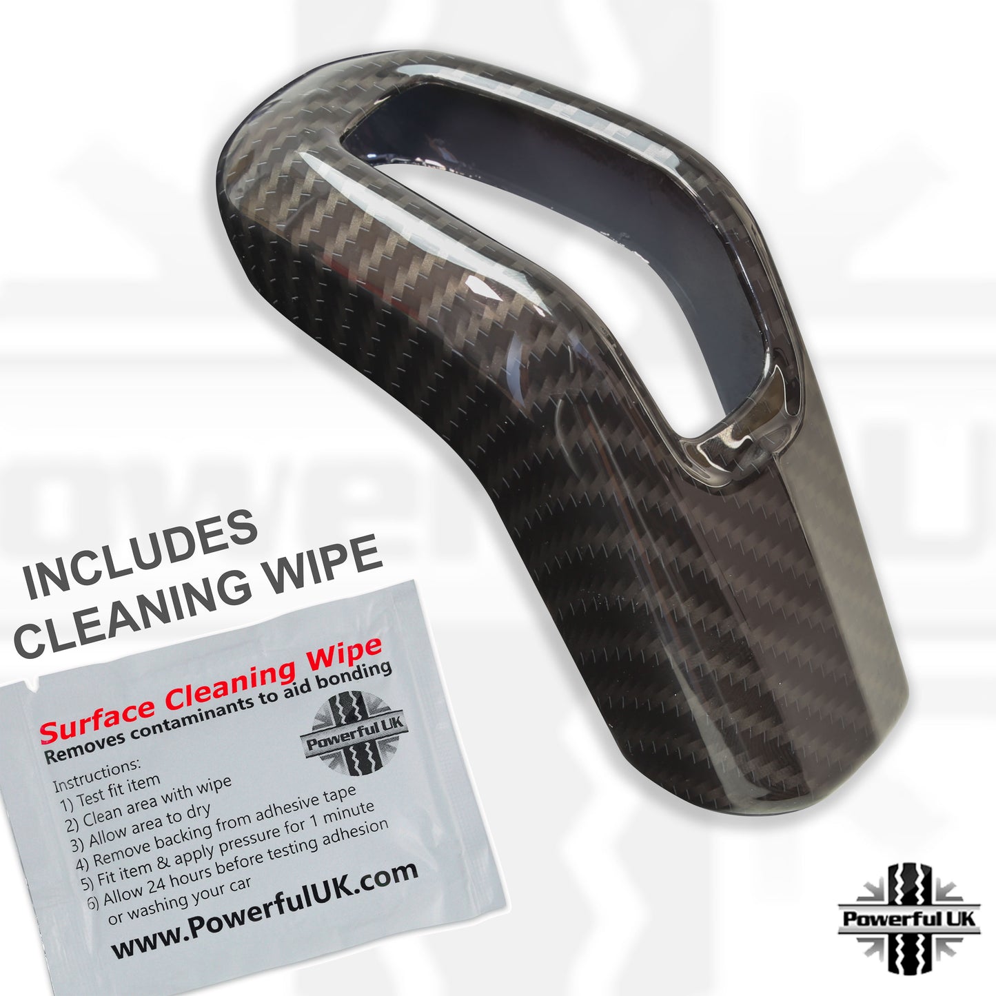 Carbon Fibre Effect Gear Lever Selector Trim Cover to fit Range Rover Sport L494