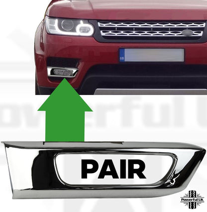 Chrome Black Fog Lamp Surrounds for Range Rover Sport L494 2014-17