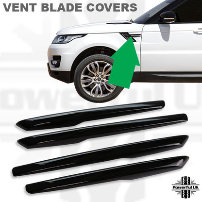 Side Vent Blade Covers - Gloss Black for Rover Sport L494 2014-17