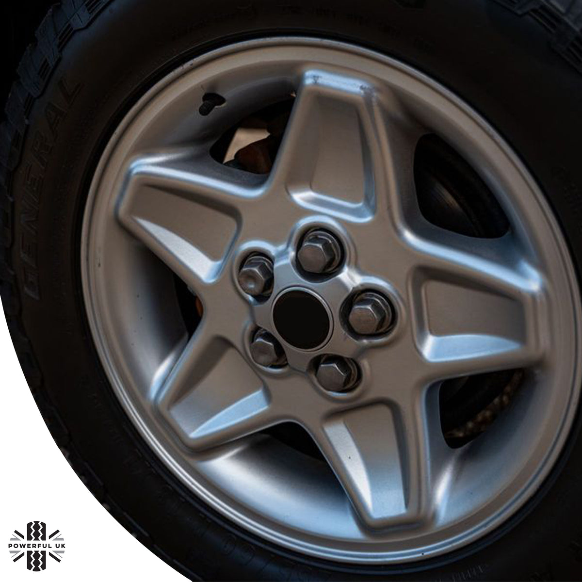 Silver Alloy Wheel Nuts 5pc kit for Land Rover Discovery 1 - Alloy wheel type