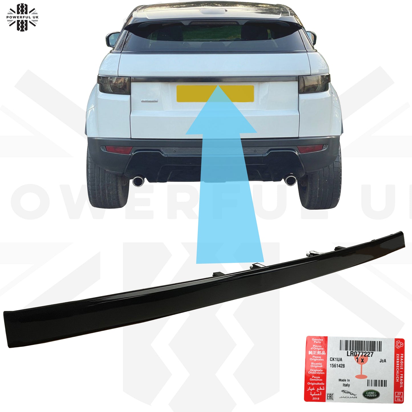 Genuine Replacement Tailgate Trim for Range Rover Evoque - No Camera