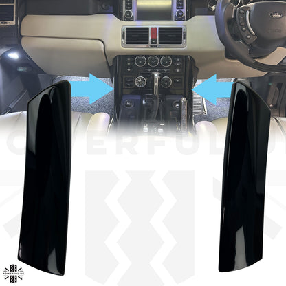 Centre Console Dash Pillar Black Piano for Range Rover L322 - Pair